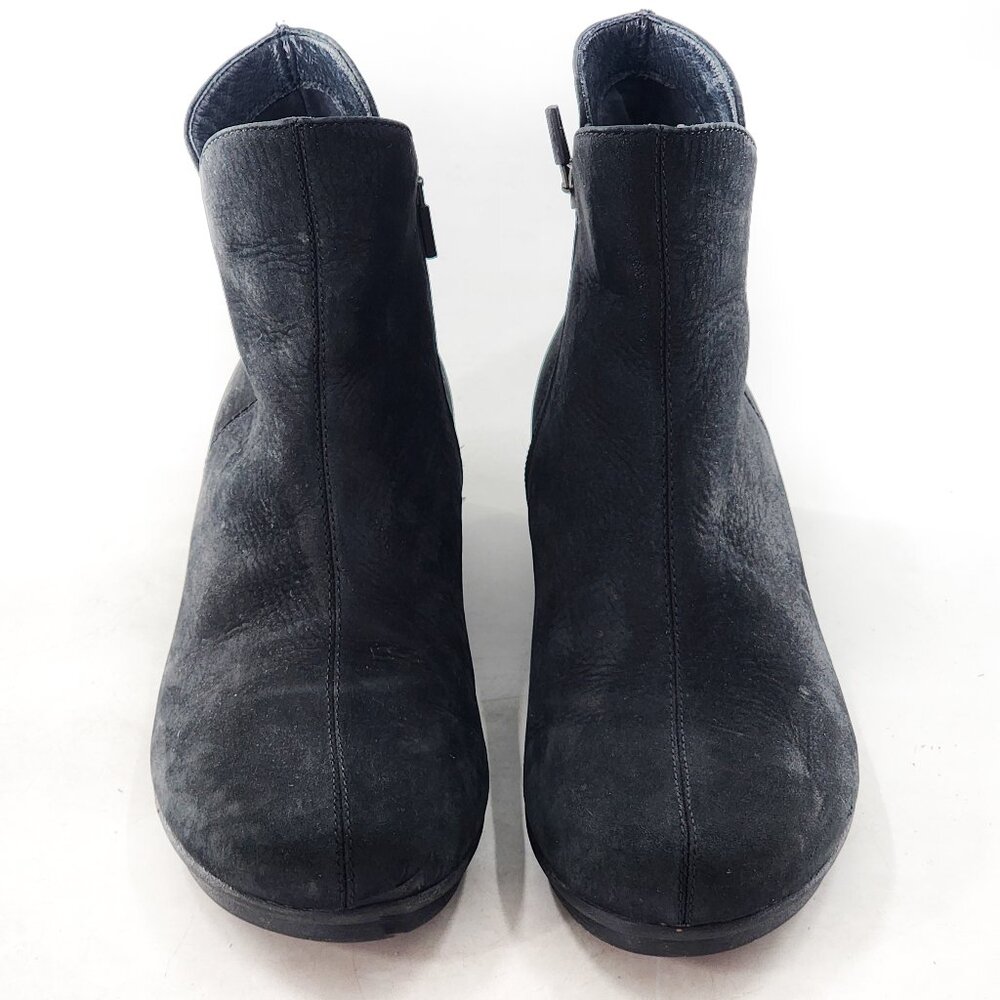 DANSKO Liza Black Nubuck Leather Low Wedge Ankle Boots Zip - Picture 4 of 10